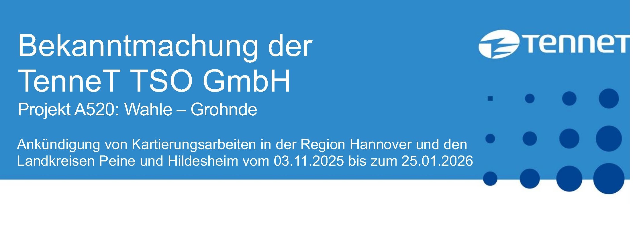 20251002 tennet ankuendigung kartierungsarbeiten wagro 2025 november lehrte 1