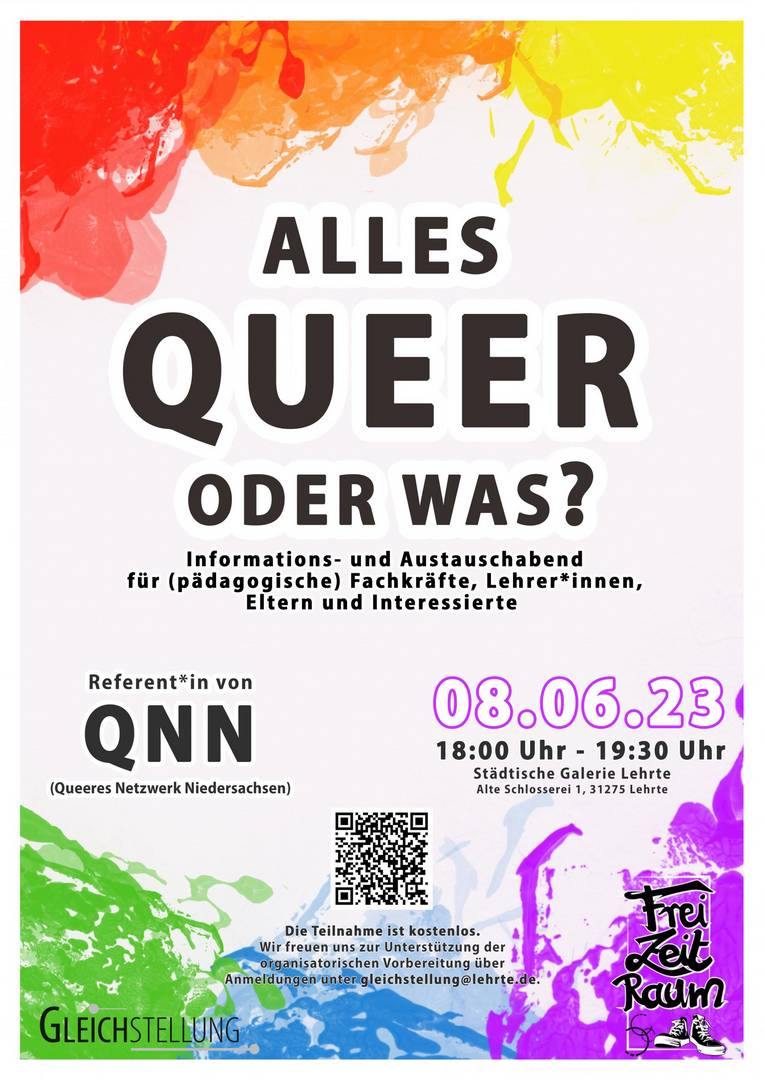 PLAKAT QUeer Infoabend   ENDPRODUKT © Stadt Lehrte